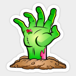Green Zombie Hand Sticker